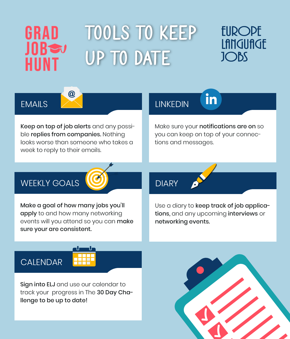 infographic tools to keep organised in job search