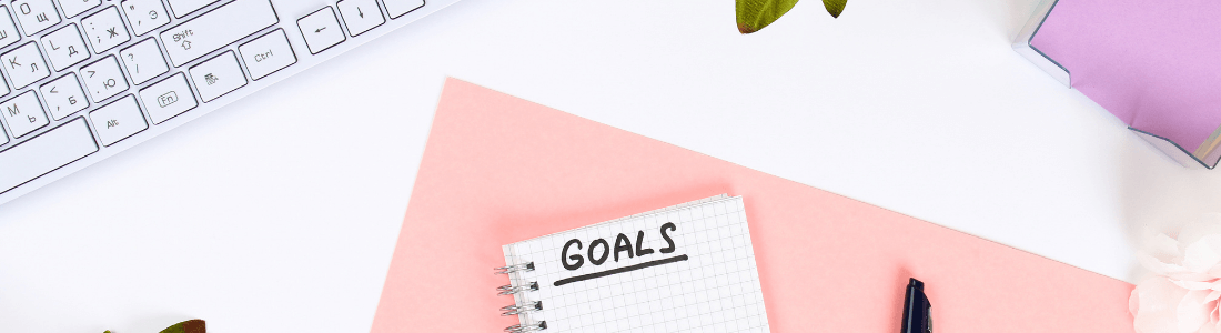 notepad with list of goals