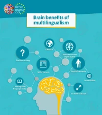 Infographic of brain benefits of language learning 